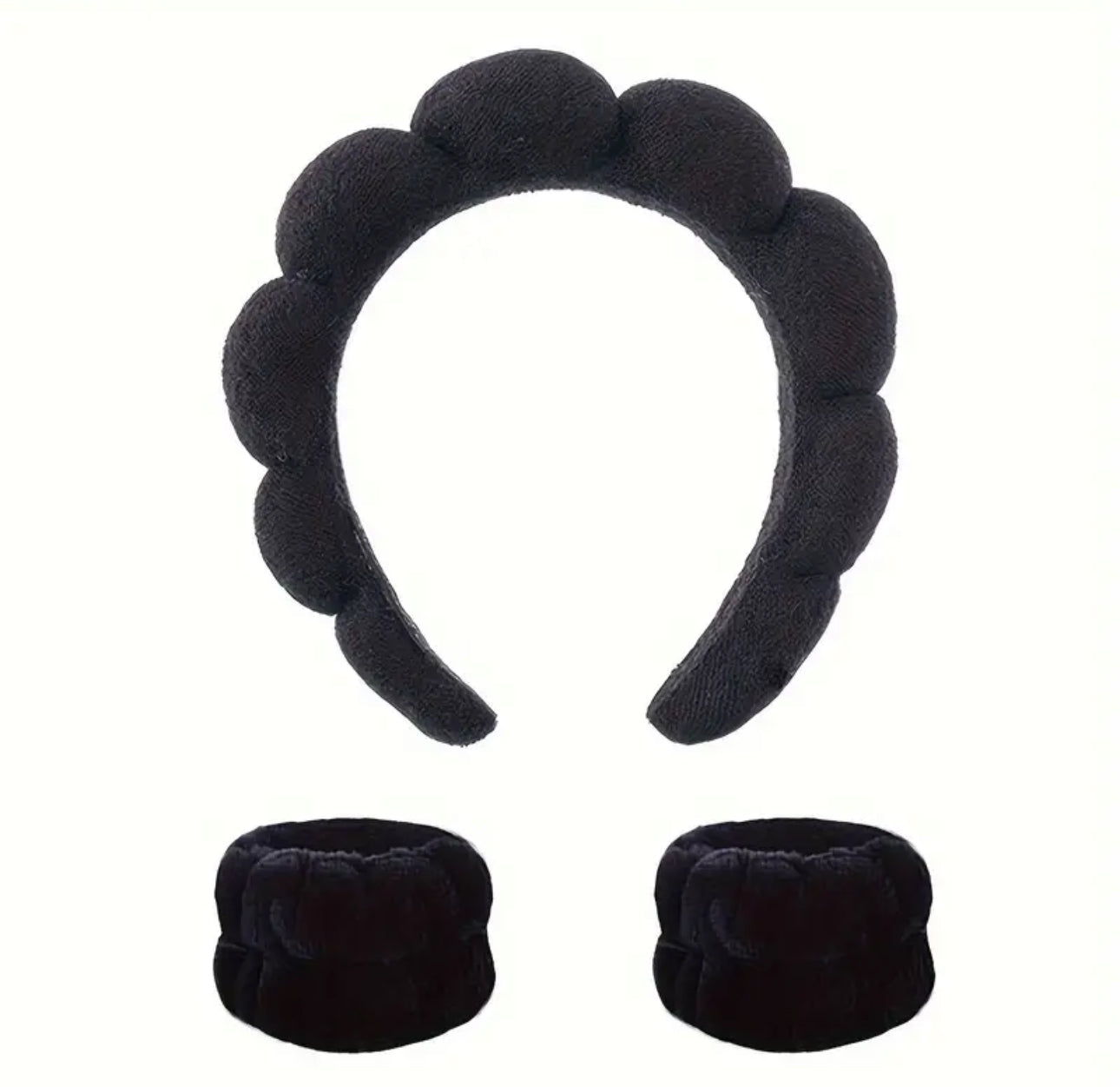 Twist Headband and Wristband Set for Skincare: Elegant & Practical
