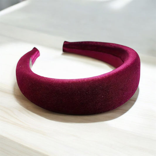 Burgundy Velvet Wide Headband: Elegant & Comfortable Hair Accessory