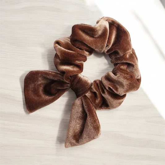 Velvet Bow Scrunchie: Elegant & Stylish Hair Accessory