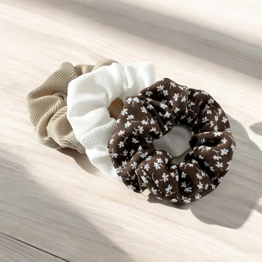 Set of 3 Scrunchies: Stylish & Versatile Hair Accessories