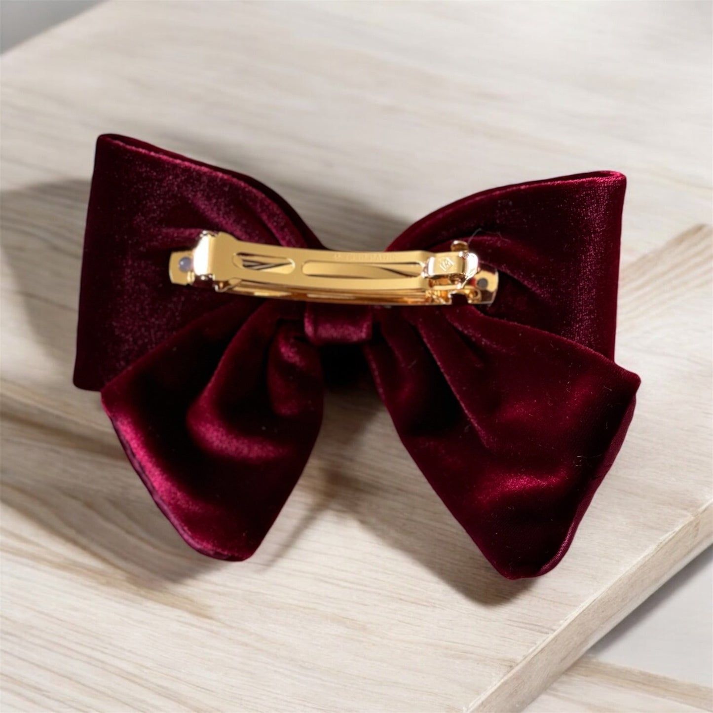 Elegant Velvet Hair Bow Clip | Valentine’s Gift Idea in Black, Burgundy, Red, Green, Brown, Beige | Chic Hair Accessory