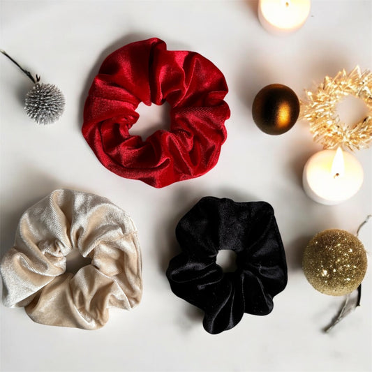 Large Velvet Scrunchies: Luxurious & Versatile Hair Accessories Set of 3