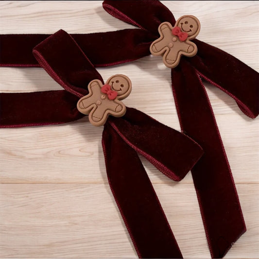 Holiday Gingerbread Bow Hair Clips for Girls: Festive & Cute Accessories