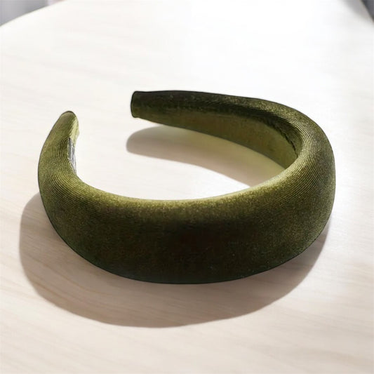 Olive Velvet Wide Headband: Chic & Comfortable Hair Accessory