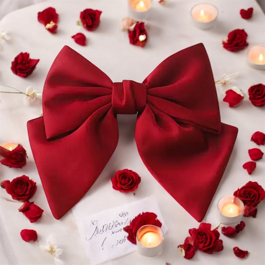 Burgundy Bow Hair Clip: Elegant & Chic Accessory