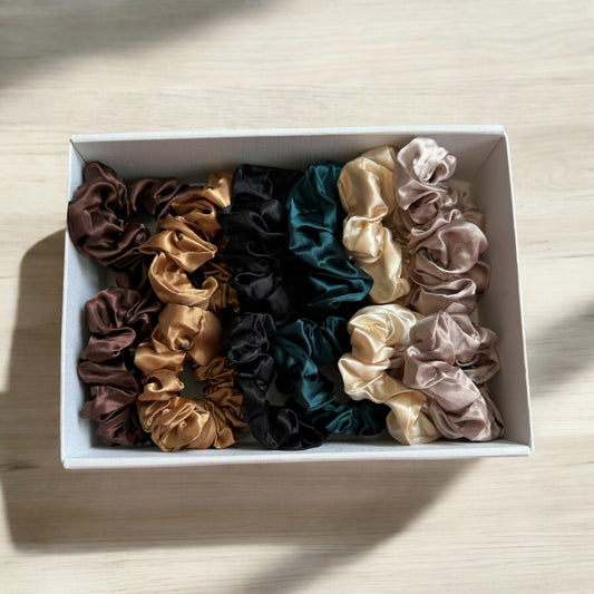 Satin Scrunchies Set: 6 Large & 6 Small Scrunchies for Every Occasion