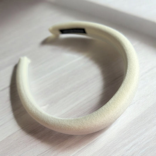 Handmade White Cream Headband: Classic & Elegant Accessory