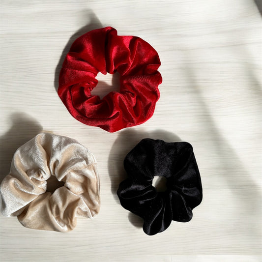 Large Velvet Scrunchies: Luxurious & Versatile Hair Accessories Set of 3