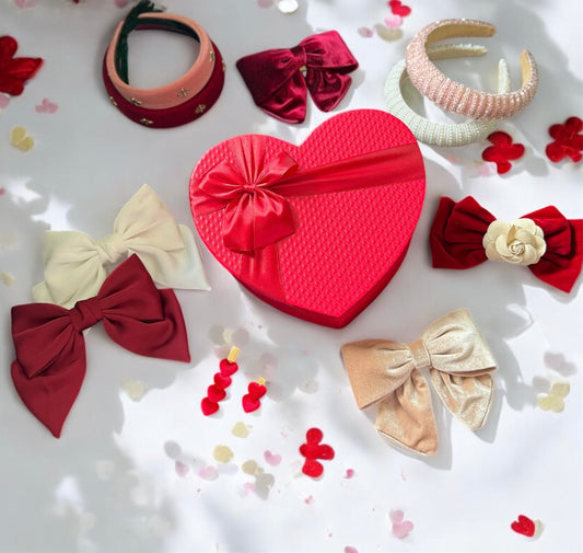 Valentine’s Day Gift Box – 3 Hair Accessories + Surprise Love Gifts ❤️❤️❤️