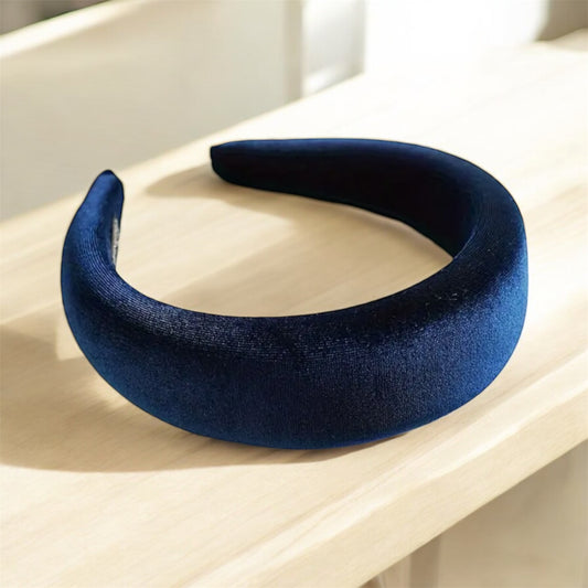 Royal Blue Velvet Wide Headband: Luxurious & Stylish Hair Accessory