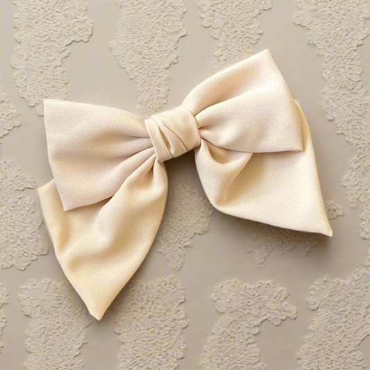 Apricot Spring Bow Barrette Clip