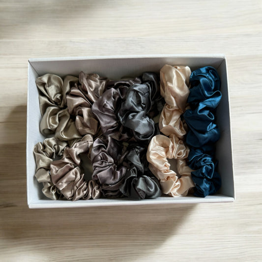 Satin Scrunchies Set: 6 Large & 6 Small Scrunchies for Every Occasion