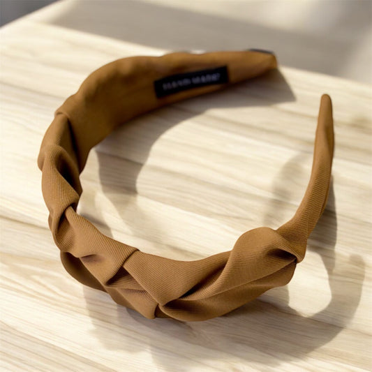 Elegant  Knotted Headband in Coffee Colour