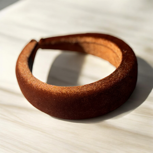 Caramel Velvet Wide Headband: Luxurious & Stylish Hair Accessory