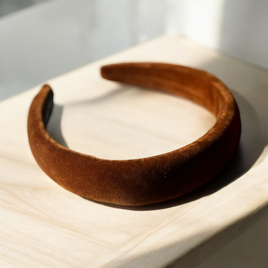 Cinnamon Brown Velvet Headband: Warm & Elegant Hair Accessory