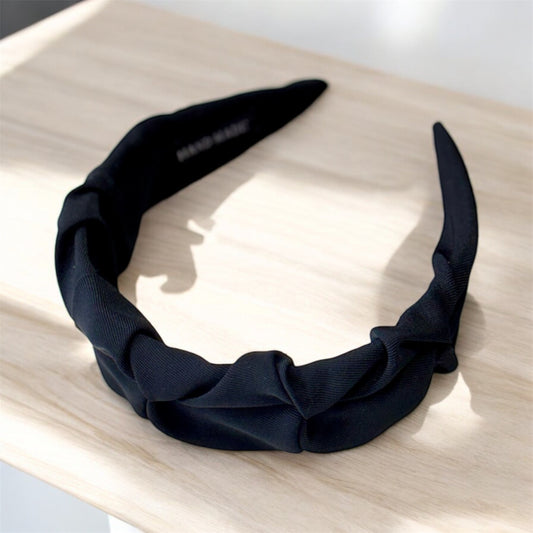 Elegant  Knotted Headband in Black Colour