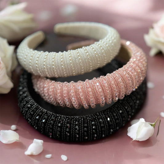 Pink Pearl Radiance: Elegant Pink Pearl Headband