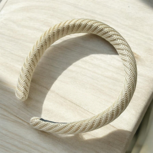 Handmade Knitted Cream Headband