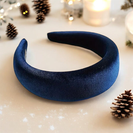 Royal Blue Velvet Wide Headband: Luxurious & Stylish Hair Accessory