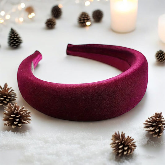 Burgundy Velvet Wide Headband: Elegant & Comfortable Hair Accessory